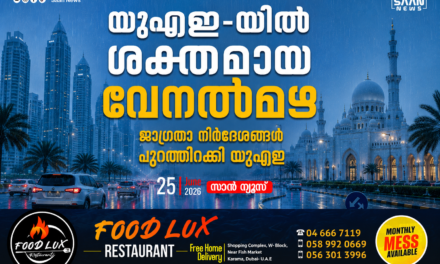 യുഎഇയിൽ ശക്തമായ വേനൽമഴ; ജാഗ്രതാ നിർദ്ദേശങ്ങൾ പുറപ്പെടുവിച്ച് അധികൃതർ